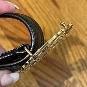 Burberry Prorsum Belt with Gold Tone Knight Buckle Burberry | Accessories | Burberry Prorsum Belt With Gold  main image 4